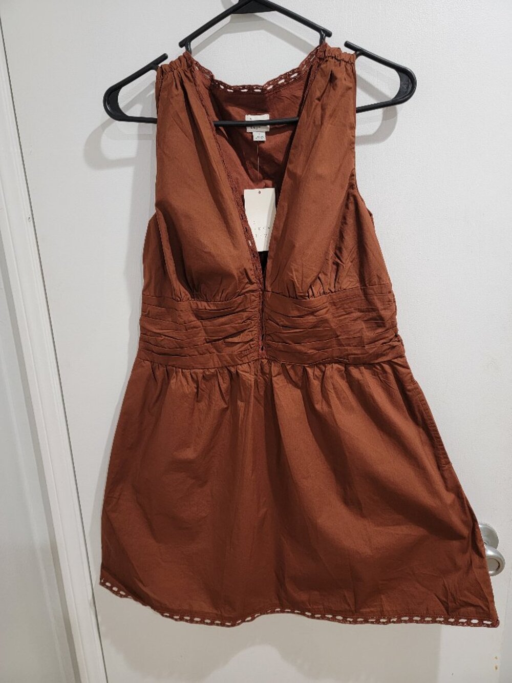 Women's Lace Trim Mini Dress - a New Day™ Brown M